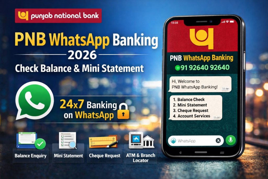 PNB WhatsApp Banking 2026: Check Balance, Mini Statement & Banking Services on WhatsApp