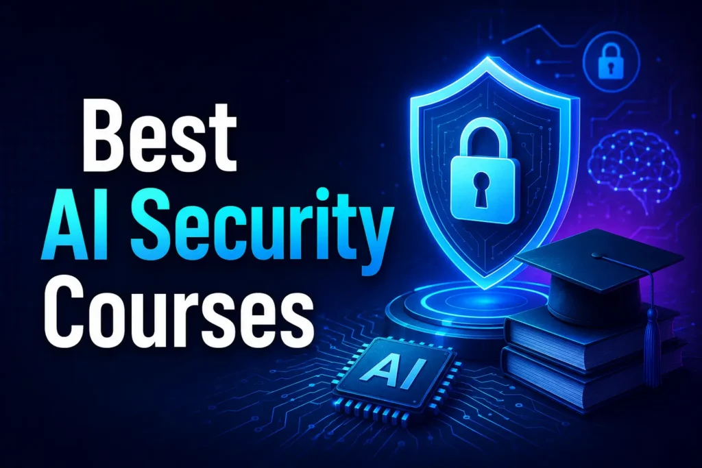 Best AI Security Courses featuring AI cybersecurity training, machine learning security, AI governance certifications, and AI red teaming education.